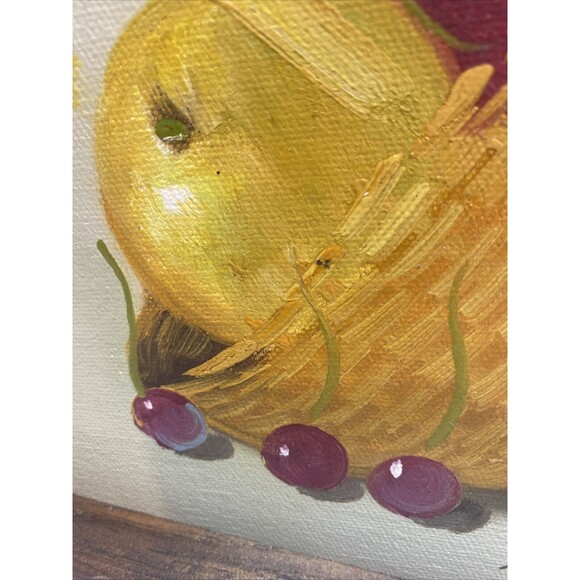 Marian? Still Life Basket Of Fruit Cherries And Orange Oil Painting On Canvas - Picture 4 of 9